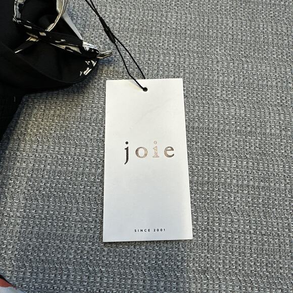 Joie Silk Blend Jumpsuit Size 0 Black Floral Keyhole Wide Leg Coastal New - Picture 3 of 10